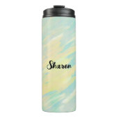 柔らかい黄色とアクアマリン熱タンブラー タンブラー (正面)