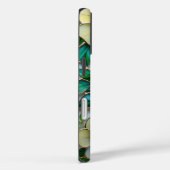 柔らかい黄色と緑のフローラステンドグラスデザイン Case-Mate iPhoneケース (裏面 / 右)