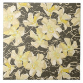 柔らかい黄色の夾竹桃の花 タイル (正面)