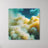 柔らかい黄色の雲 キャンバスプリント (正面)