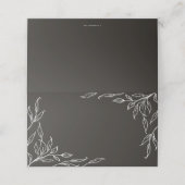 柔らかい黒葉のモチーフ感謝祭の折り畳み プレイスカード (外部開封)