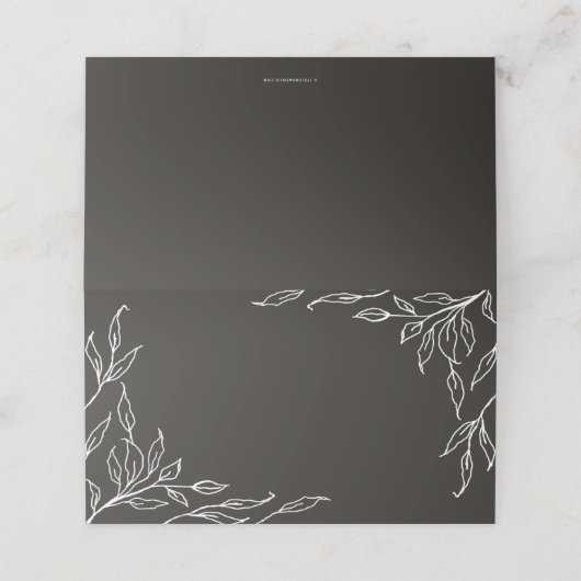 柔らかい黒葉のモチーフ感謝祭の折り畳み プレイスカード (外部開封)