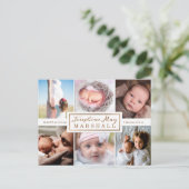 柔らかいBurlapユーカリ写真誕生のお知らせ 案内ポストカード (スタンド正面)