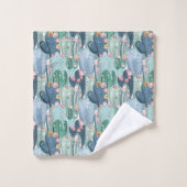 柔らかいPatelのサボテンパターン バスタオルセット (ウォッシュタオル)