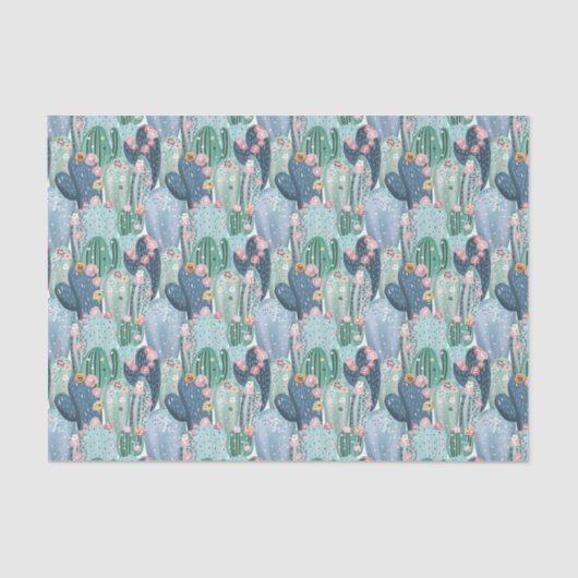 柔らかいPatelのサボテンパターン 薄葉紙 (正面)