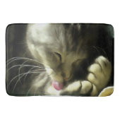 柔らかくて優しい毛と灰色の猫の毛 バスマット (正面)