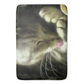 柔らかくて優しい毛と灰色の猫の毛 バスマット (正面縦)