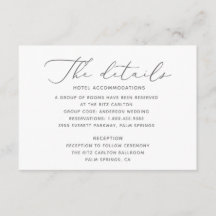 柔らかくエレガントなウェディング詳細カード