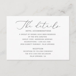 柔らかくエレガントなウェディング詳細カード エンクロージャーカード