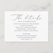 柔らかくエレガントなウェディング詳細カード エンクロージャーカード (正面)