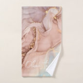 柔らかくシックな金ゴールド大理石バスタオル バスタオルセット (ハンドタオル)