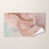 柔らかくシックな金ゴールド大理石バスタオル バスタオルセット (ハンドタオル)