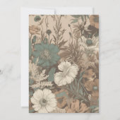 柔らかくミュートされたアーストーンワイルドフラワー結婚ズ 招待状 (裏面)