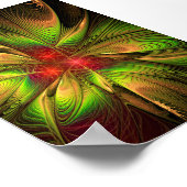 柔らかく優しいフラクタルファンタジーフラワーポスター ポスター (角)