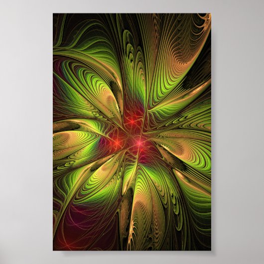 柔らかく優しいフラクタルファンタジーフラワーポスター ポスター (正面)
