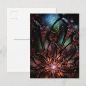 柔らかく優しいフラクタルファンタジー花 インビテーションポストカード (正面/裏面)