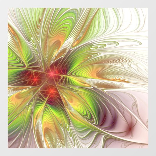 柔らかく優しいフラクタルファンタジー花 ウィンドウサイン (シート)