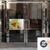 柔らかく優しいフラクタルファンタジー花 ウィンドウサイン (オフィスドア)