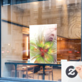 柔らかく優しいフラクタルファンタジー花 ウィンドウサイン (カフェ窓)