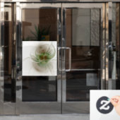 柔らかく優しいフラクタルファンタジー花 ウィンドウサイン (オフィスドア)