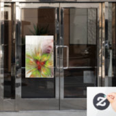 柔らかく優しいフラクタルファンタジー花 ウィンドウサイン (オフィスドア)