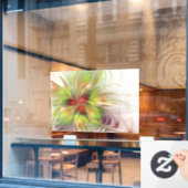 柔らかく優しいフラクタルファンタジー花 ウィンドウサイン (カフェ窓)