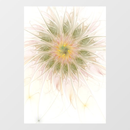 柔らかく優しいフラクタルファンタジー花 ウィンドウサイン (シート)