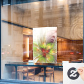 柔らかく優しいフラクタルファンタジー花 ウィンドウサイン (カフェ窓)