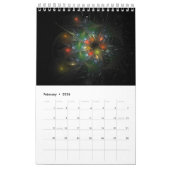 柔らかく優しいフラクタルファンタジー花 カレンダー (2月 2026)