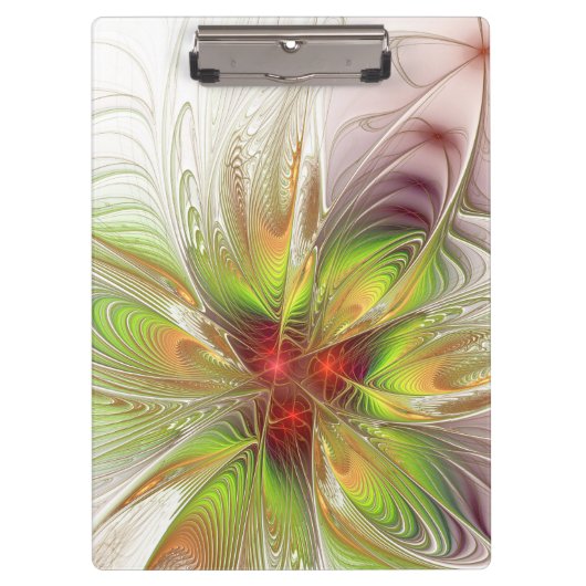 柔らかく優しいフラクタルファンタジー花 クリップボード (正面)