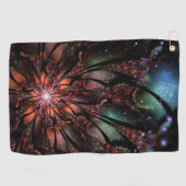 柔らかく優しいフラクタルファンタジー花 ゴルフタオル (横)