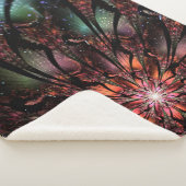 柔らかく優しいフラクタルファンタジー花 シェルパブランケット (3/4)