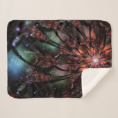 柔らかく優しいフラクタルファンタジー花 シェルパブランケット (正面(横))