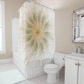 柔らかく優しいフラクタルファンタジー花 シャワーカーテン (インサイチュ)