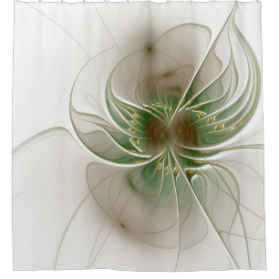 柔らかく優しいフラクタルファンタジー花 シャワーカーテン