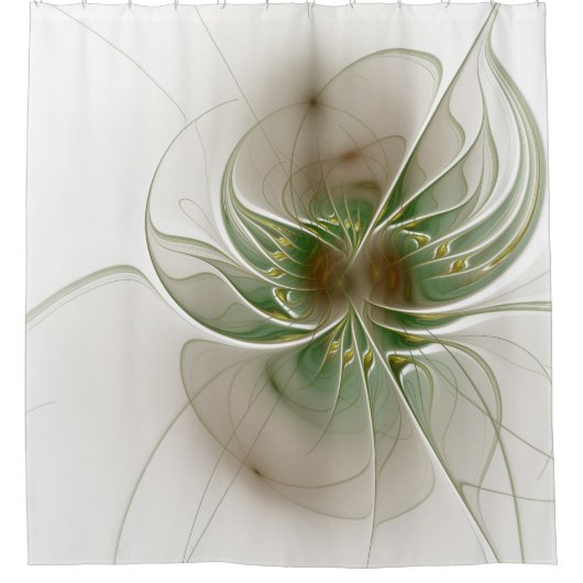 柔らかく優しいフラクタルファンタジー花 シャワーカーテン (正面)