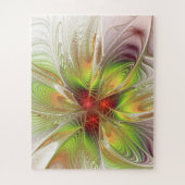 柔らかく優しいフラクタルファンタジー花 ジグソーパズル (縦)