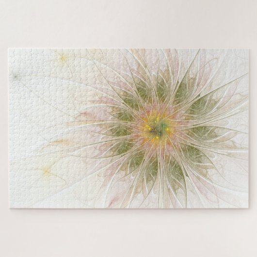 柔らかく優しいフラクタルファンタジー花 ジグソーパズル (横)