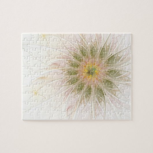 柔らかく優しいフラクタルファンタジー花 ジグソーパズル (横)