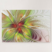 柔らかく優しいフラクタルファンタジー花 ジグソーパズル (横)