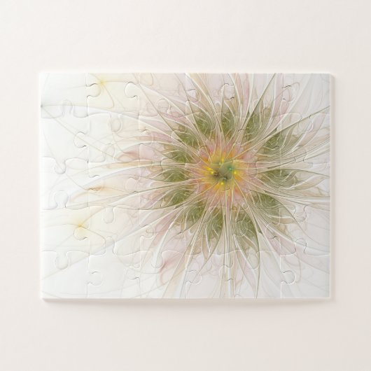柔らかく優しいフラクタルファンタジー花 ジグソーパズル (横)