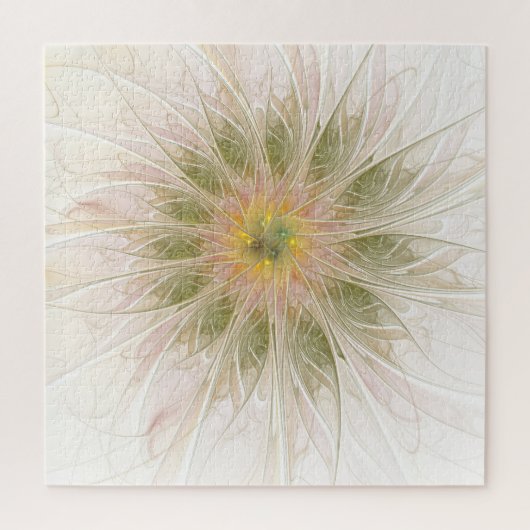 柔らかく優しいフラクタルファンタジー花 ジグソーパズル (縦)