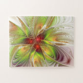柔らかく優しいフラクタルファンタジー花 ジグソーパズル (横)