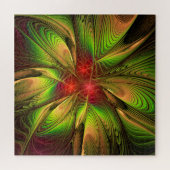 柔らかく優しいフラクタルファンタジー花 ジグソーパズル (横)