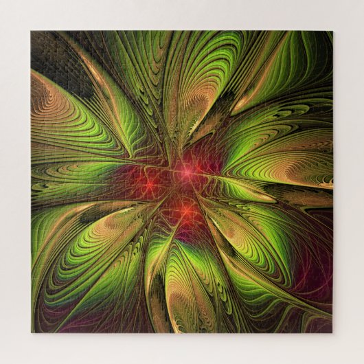 柔らかく優しいフラクタルファンタジー花 ジグソーパズル (縦)