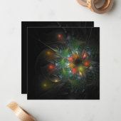 柔らかく優しいフラクタルファンタジー花 ノートカード (正面/裏面インサイチュ)