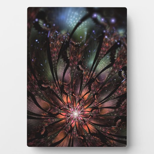 柔らかく優しいフラクタルファンタジー花 フォトプラーク (正面)