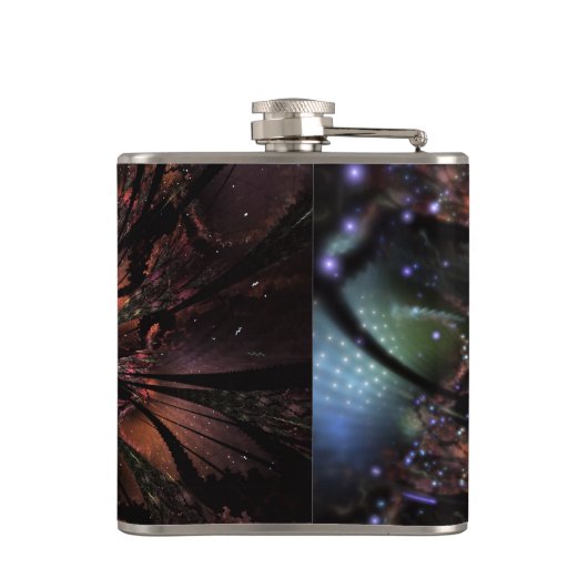 柔らかく優しいフラクタルファンタジー花 フラスク (裏面)