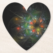 柔らかく優しいフラクタルファンタジー花 ペーパーコースター (正面)