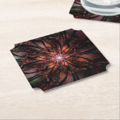 柔らかく優しいフラクタルファンタジー花 ペーパーコースター (アングル)